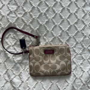 Coach Beige w/Pink Accents Wristlet